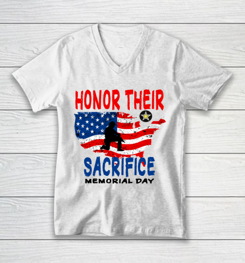 Veterans day Honor Their Sacrifice Memorial Day V-Neck T-Shirt