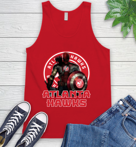 Atlanta Hawks NBA Basketball Captain America Thor Spider Man Hawkeye Avengers Tank Top 6