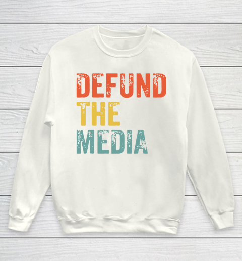 Defund The Media Retro Vintage Youth Sweatshirt 2