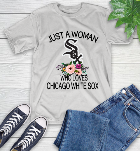 MLB Just A Woman Who Loves Chicago White Sox Baseball Sports T-Shirt