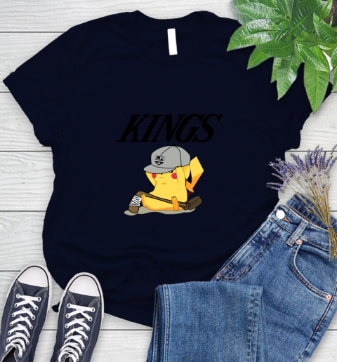 NHL Pikachu Hockey Sports Los Angeles Kings Women's T-Shirt 3