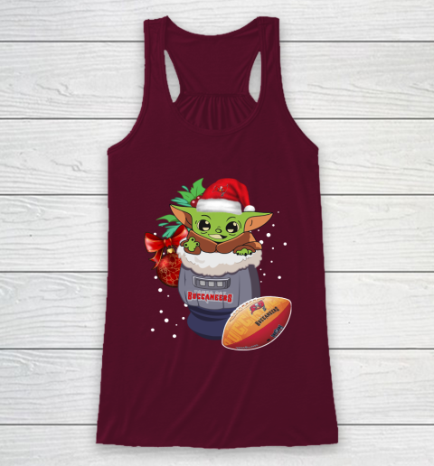 Tampa Bay Buccaneers Christmas Baby Yoda Star Wars Funny Happy NFL Racerback Tank 3