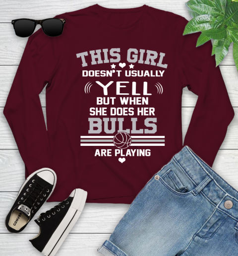 Chicago Bulls NBA Basketball I Yell When My Team Is Playing Youth Long Sleeve 6