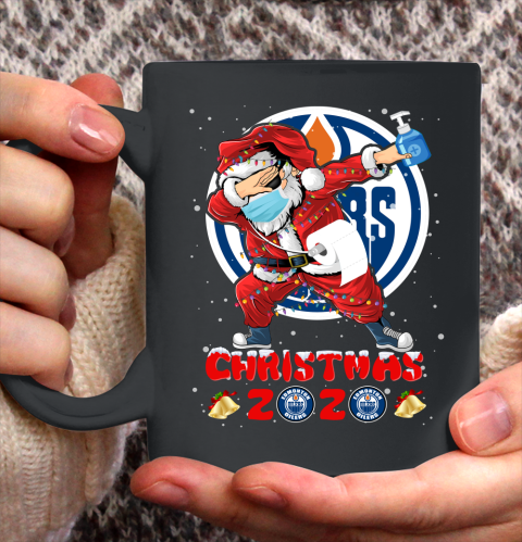 Edmonton Oilers Funny Santa Claus Dabbing Christmas 2020 NHL Ceramic Mug 11oz