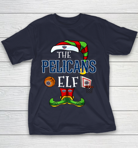 New Orleans Pelicans Christmas ELF Funny NBA Youth T-Shirt 2