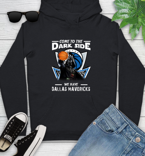 NBA Come To The Dark Side We Have Dallas Mavericks Star Wars Darth Vader Basketball Youth Hoodie