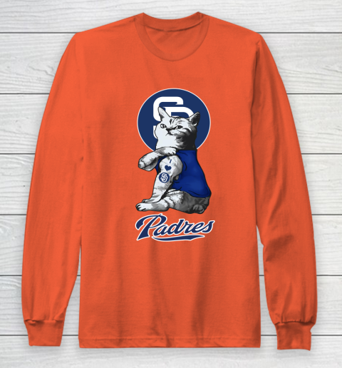 MLB Baseball My Cat Loves San Diego Padres Long Sleeve T-Shirt 3