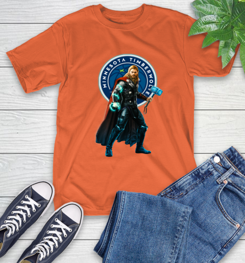 NBA Thor Avengers Endgame Basketball Minnesota Timberwolves T-Shirt 5