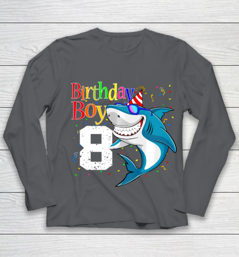Kids 8th Birthday Boy Shark Shirts 8 Jaw Some Four Tees Boys 8 Years Old Youth Long Sleeve 6
