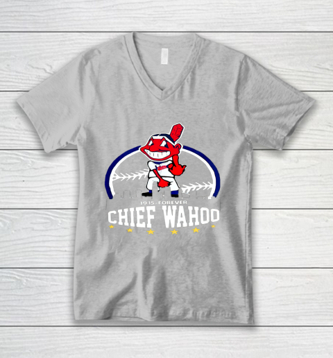 Chief Wahoo distressed Cleveland V-Neck T-Shirt 3