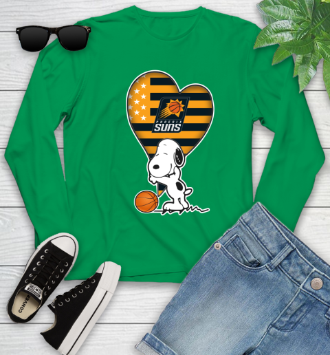 Phoenix Suns NBA Basketball The Peanuts Movie Adorable Snoopy Youth Long Sleeve 6