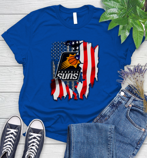 Phoenix Suns NBA Basketball American Flag Women's T-Shirt 12