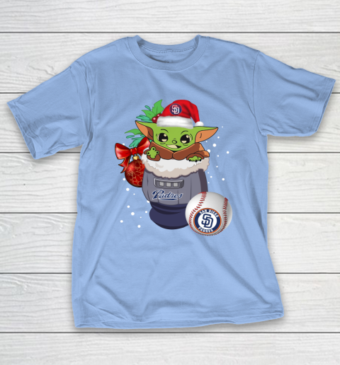San Diego Padres Christmas Baby Yoda Star Wars Funny Happy MLB T-Shirt 11