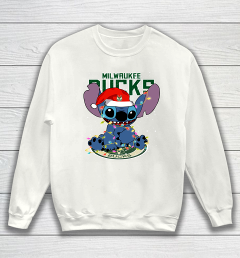 Milwaukee Bucks NBA noel stitch Basketball Christmas Sweatshirt
