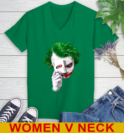 Carolina Hurricanes NHL Hockey Joker Card Shirt Women's V-Neck T-Shirt 5
