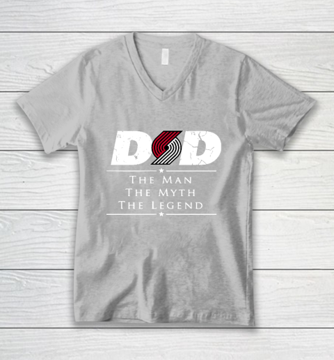 Portland Trail Blazers NBA Basketball Dad The Man The Myth The Legend V-Neck T-Shirt 3
