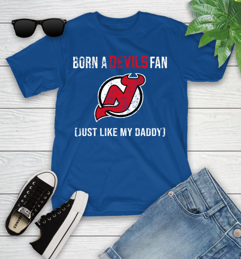NHL New Jersey Devils Hockey Loyal Fan Just Like My Daddy Shirt Youth T-Shirt 10