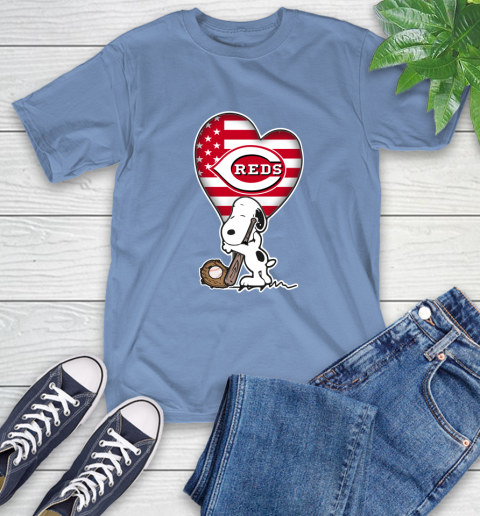 Cincinnati Reds MLB Baseball The Peanuts Movie Adorable Snoopy T-Shirt 11