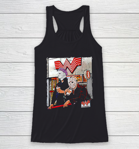Michael Myers and Jason Voorhees drinking Whataburger Racerback Tank