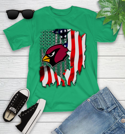 Arizona Cardinals NFL Football American Flag Youth T-Shirt 8
