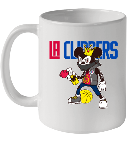 LA Clippers NBA Basketball Mickey Peace Sign Sports Ceramic Mug 11oz