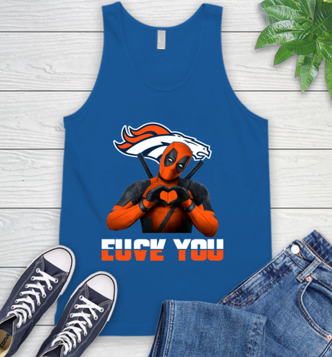 NHL Denver Broncos Deadpool Love You Fuck You Football Sports Tank Top 4
