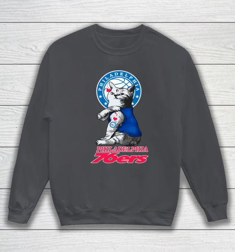 NBA Basketball My Cat Loves Philadelphia 76ers Sweatshirt 4