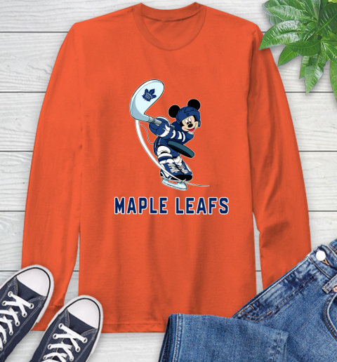 NHL Hockey Toronto Maple Leafs Cheerful Mickey Mouse Shirt Long Sleeve T-Shirt 5