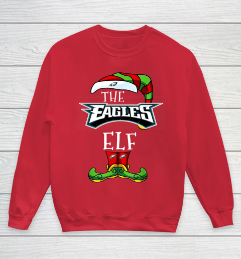 Philadelphia Eagles Christmas ELF Funny NFL Youth Sweatshirt 7