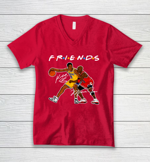 Michael Jordan And Kobe Bryant Friends Signatures V-Neck T-Shirt 6