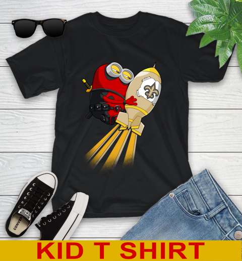 NFL Football New Orleans Saints Deadpool Minion Marvel Shirt Youth T-Shirt