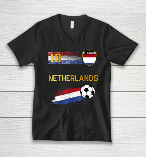 Netherlands Soccer Dutch Football Retro 10 Jersey V-Neck T-Shirt