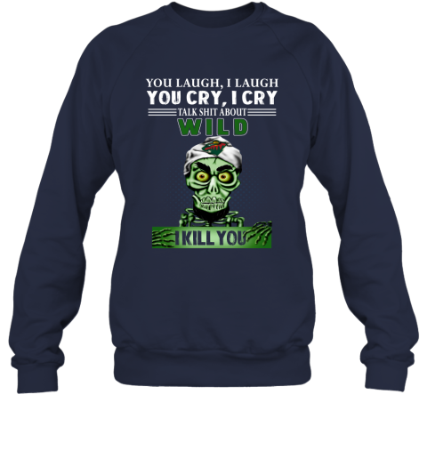 NHL Talk Shit About Minnesota Wild I Kill You Achmed The Dead Terrorist Jeffrey Dunham Hockey 5Io8roWwurK sweatshirt 35 95 151514 front navy