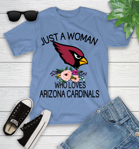 NFL Just A Woman Who Loves Arizona Cardinals Football Sports Youth T-Shirt 9