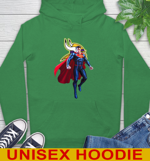 NFL Superman DC Sports Football Minnesota Vikings Hoodie 8