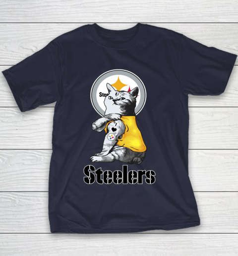 NFL Football My Cat Loves Pittsburgh Steelers Youth T-Shirt 3 NFL Football My Cat Loves Pittsburgh Steelers Youth T-Shirt - Image 3