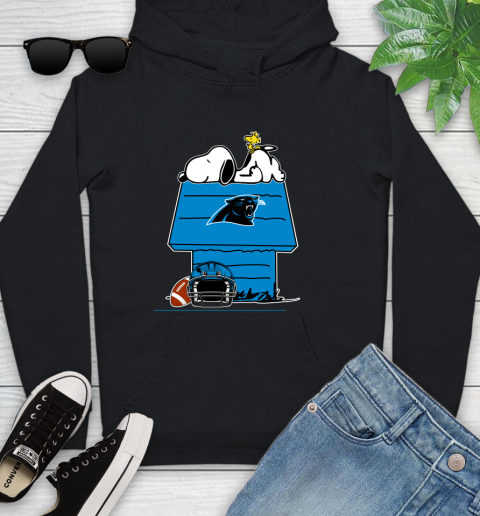 Carolina Panthers NFL Football Snoopy Woodstock The Peanuts Movie Youth Hoodie 2