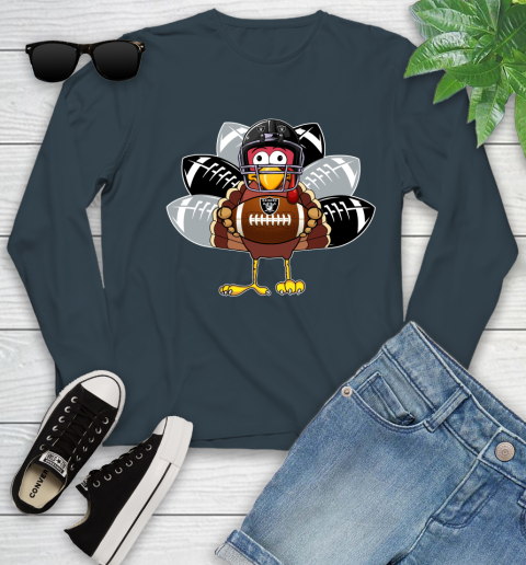 Oakland Raiders Turkey Thanksgiving Day Youth Long Sleeve 8
