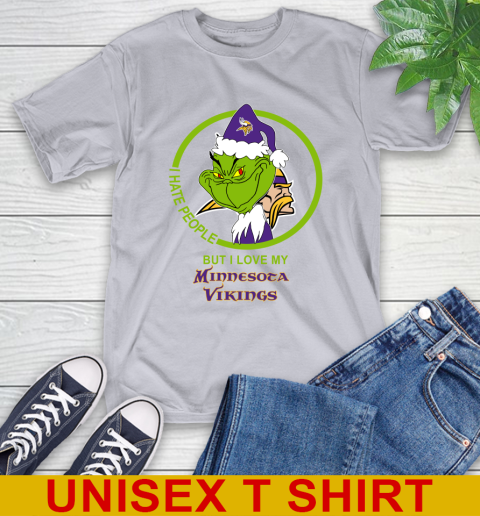 Minnesota Vikings NFL Christmas Grinch I Hate People But I Love My Favorite Football Team T-Shirt 6