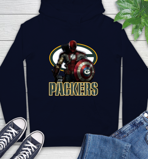NFL Captain America Thor Spider Man Hawkeye Avengers Endgame Football Green Bay Packers Hoodie 4