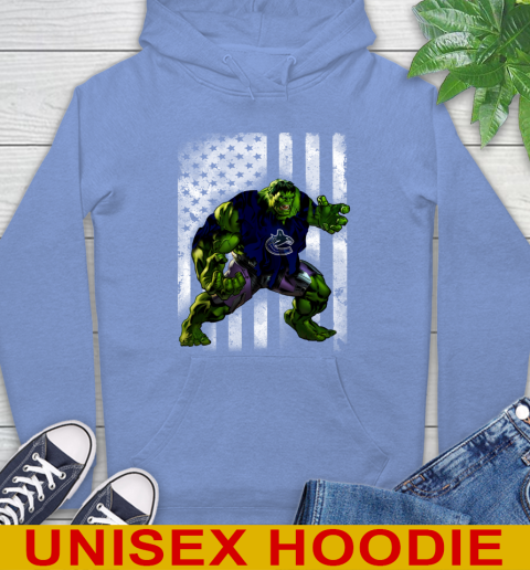 Vancouver Canucks Hulk Marvel Avengers NHL Hockey American Flag Hoodie 11