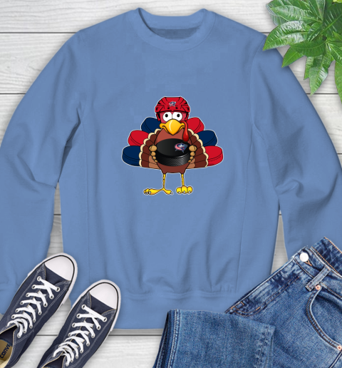 Columbus Blue Jackets Turkey Thanksgiving Day Sweatshirt 11