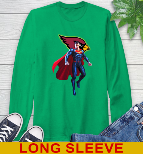 NFL Superman DC Sports Football Arizona Cardinals Long Sleeve T-Shirt 7