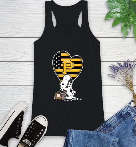 Pittsburgh Pirates MLB Baseball The Peanuts Movie Adorable Snoopy Racerback Tank 2