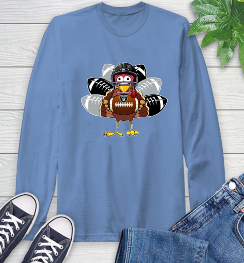 Oakland Raiders Turkey Thanksgiving Day Long Sleeve T-Shirt 11