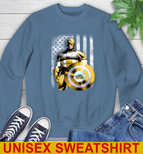 Denver Nuggets NBA Basketball Captain America Marvel Avengers American Flag Shirt Sweatshirt 10