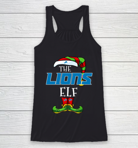 Detroit Lions Christmas ELF Funny NFL Racerback Tank