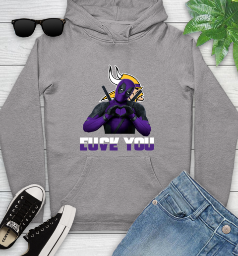 NHL Minnesota Vikings Deadpool Love You Fuck You Football Sports Youth Hoodie 6