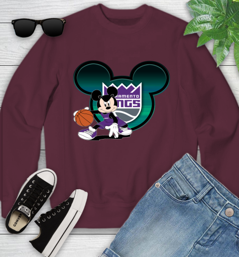 NBA Sacramento Kings Mickey Mouse Disney Basketball Youth Sweatshirt 5