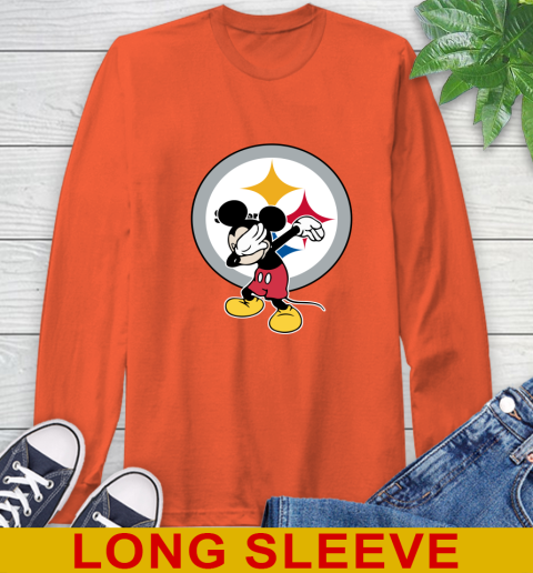 Pittsburgh Steelers NFL Football Dabbing Mickey Disney Sports Long Sleeve T-Shirt 5
